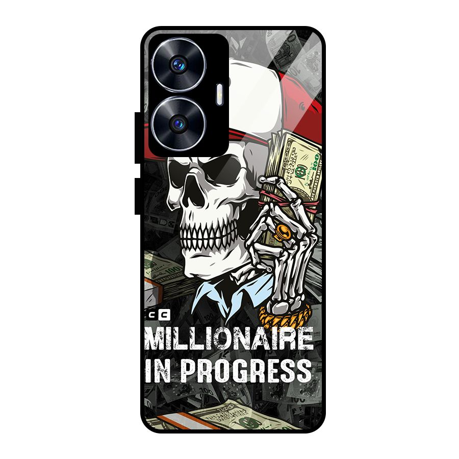 Cool Skull Millionaire In Progress Glass Back Case for realme C55