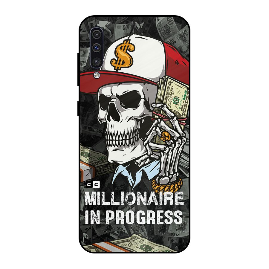 Cool Skull Millionaire In Progress Metal Back Case for Galaxy A30s