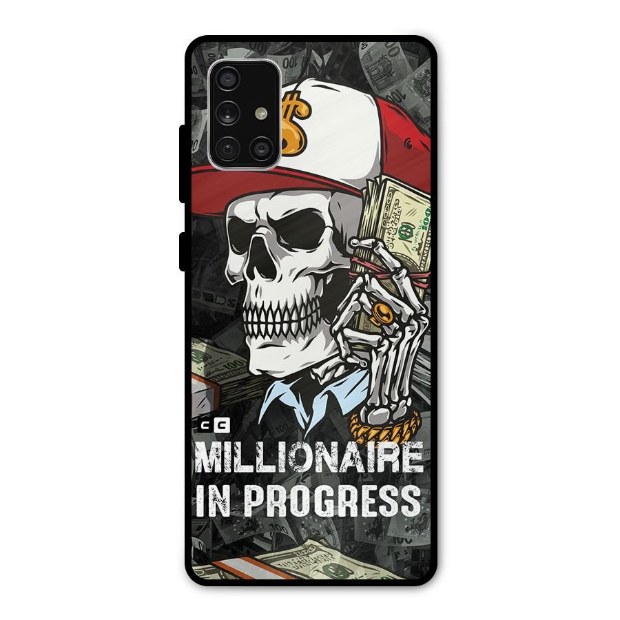 Cool Skull Millionaire In Progress Metal Back Case for Galaxy A71