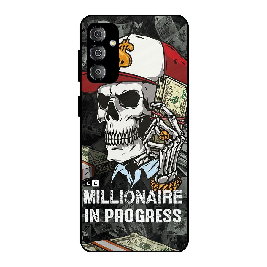 Cool Skull Millionaire In Progress Metal Back Case for Galaxy F23