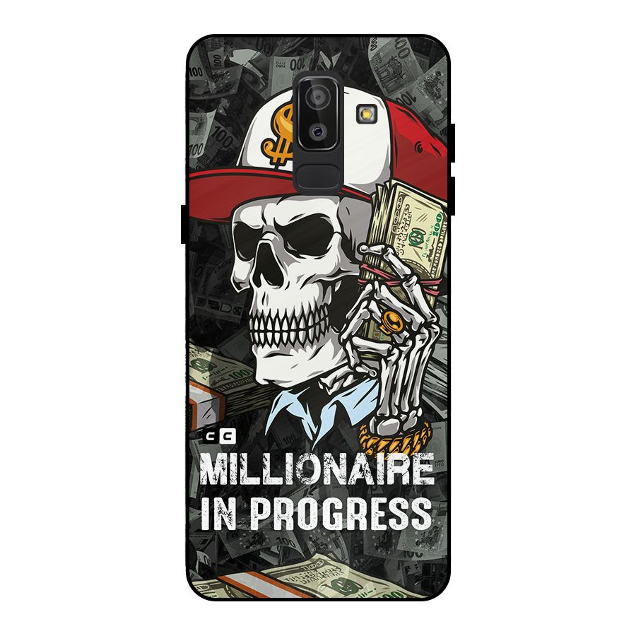 Cool Skull Millionaire In Progress Metal Back Case for Galaxy J8