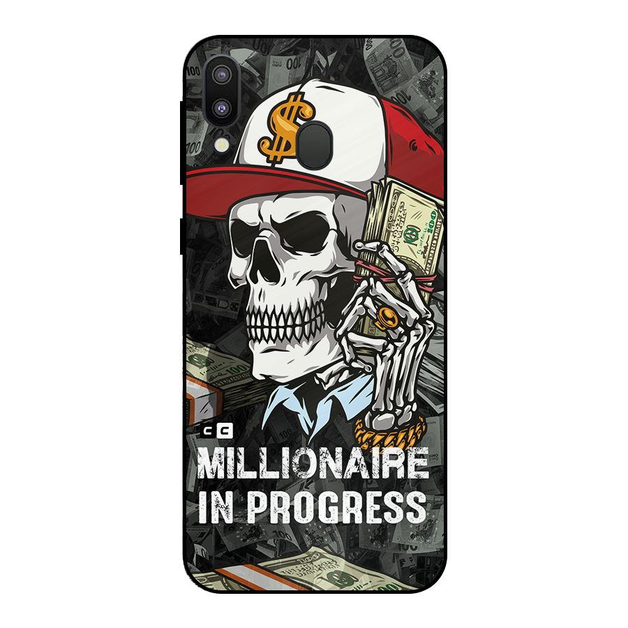 Cool Skull Millionaire In Progress Metal Back Case for Galaxy M20