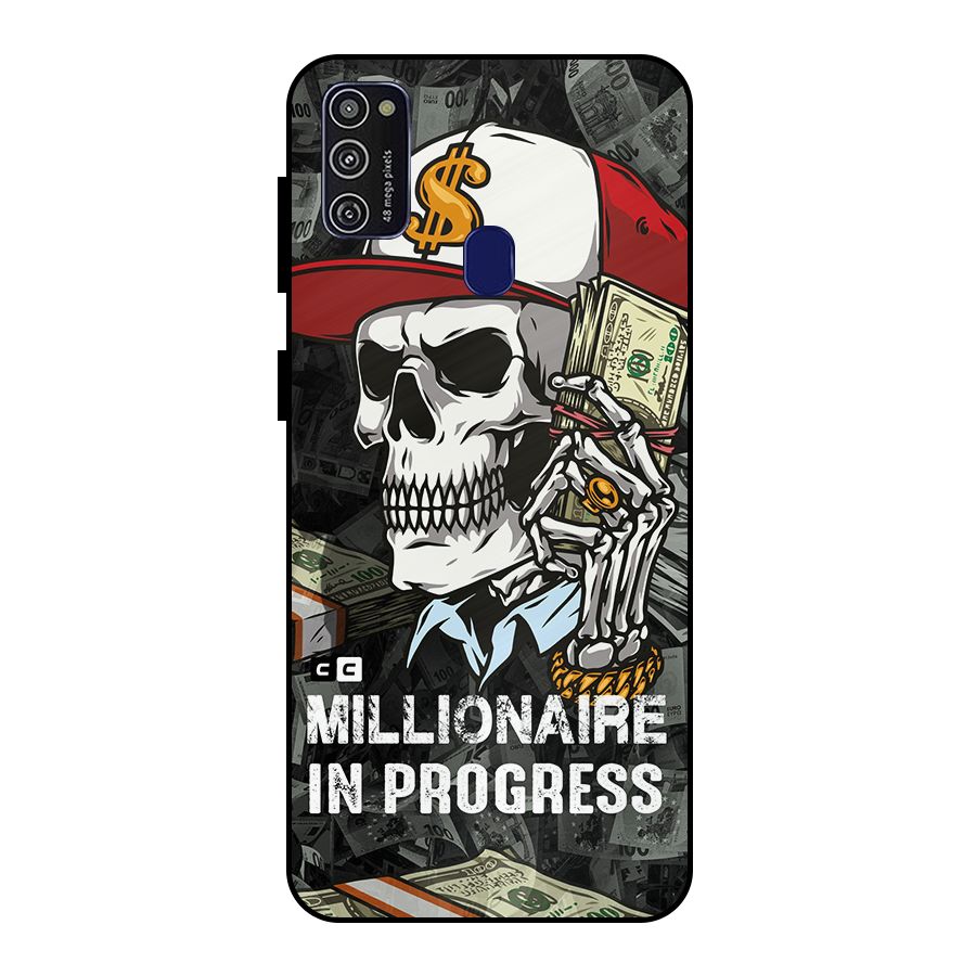 Cool Skull Millionaire In Progress Metal Back Case for Galaxy M21
