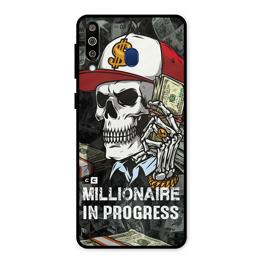 Cool Skull Millionaire In Progress Metal Back Case for Galaxy M30