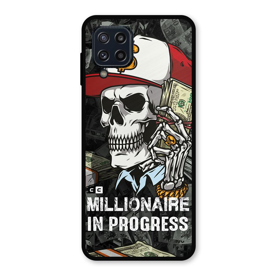 Cool Skull Millionaire In Progress Metal Back Case for Galaxy M32