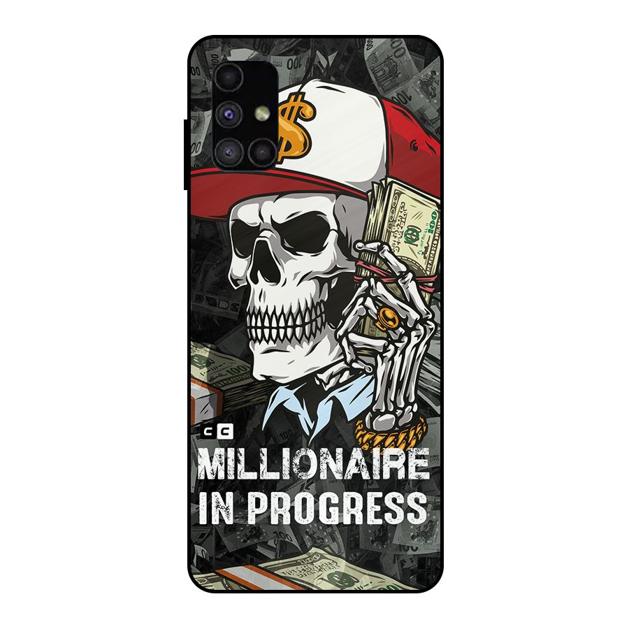 Cool Skull Millionaire In Progress Metal Back Case for Galaxy M51