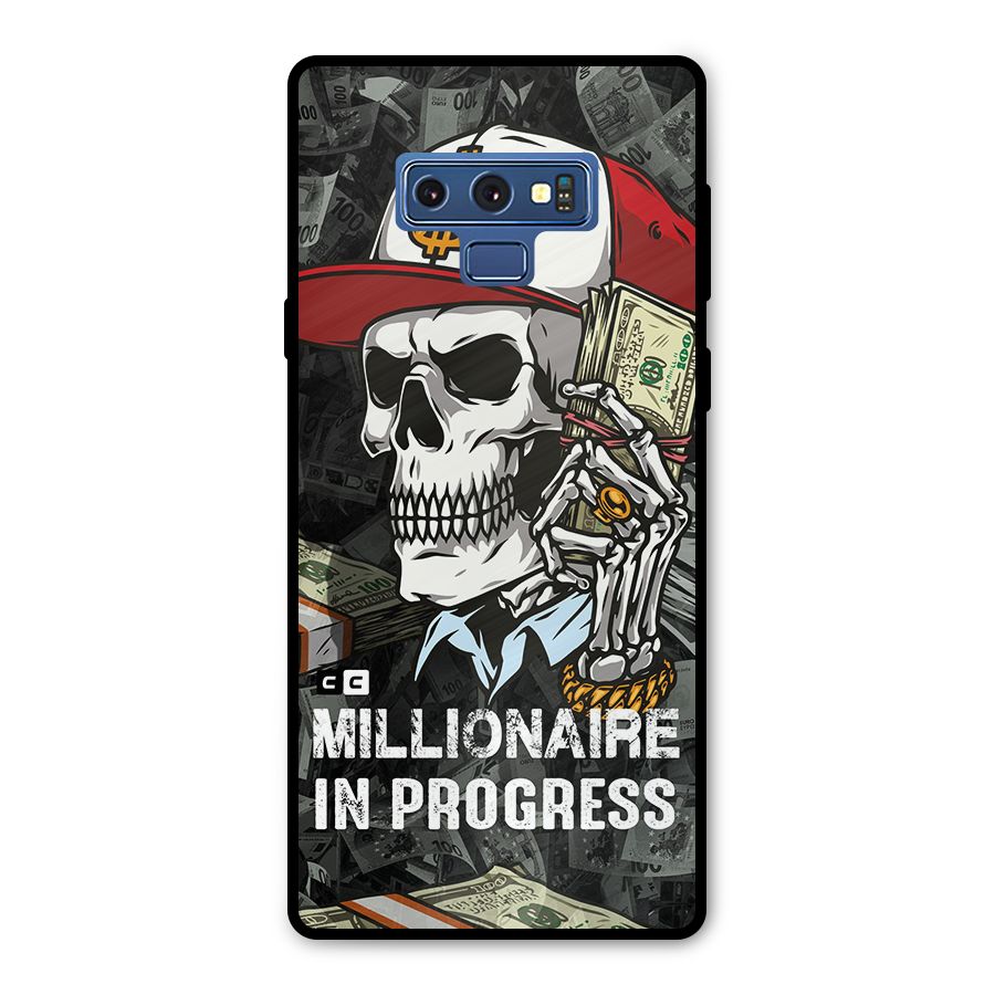Cool Skull Millionaire In Progress Metal Back Case for Galaxy Note 9