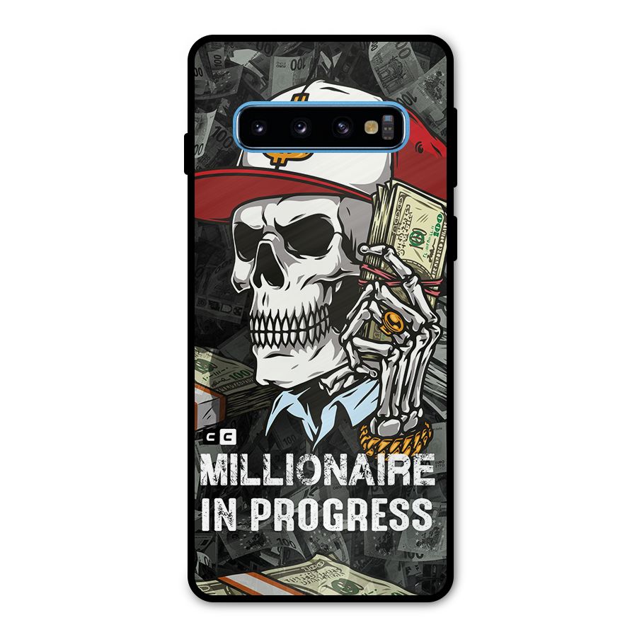 Cool Skull Millionaire In Progress Metal Back Case for Galaxy S10