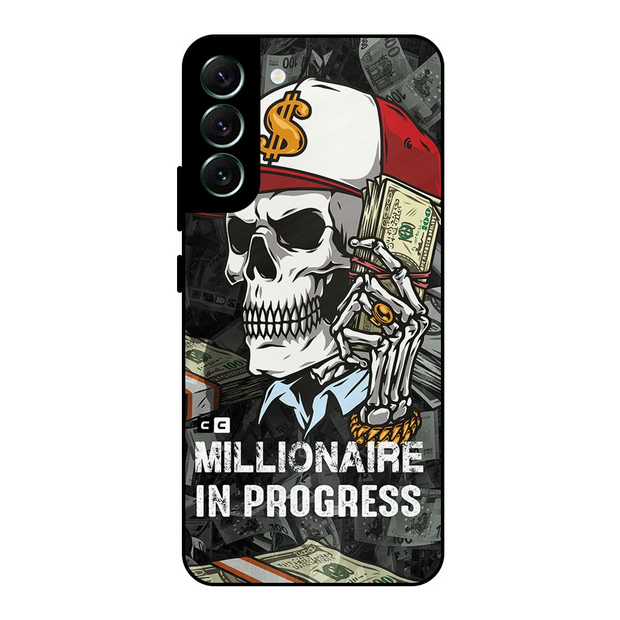 Cool Skull Millionaire In Progress Metal Back Case for Galaxy S22 Plus 5G