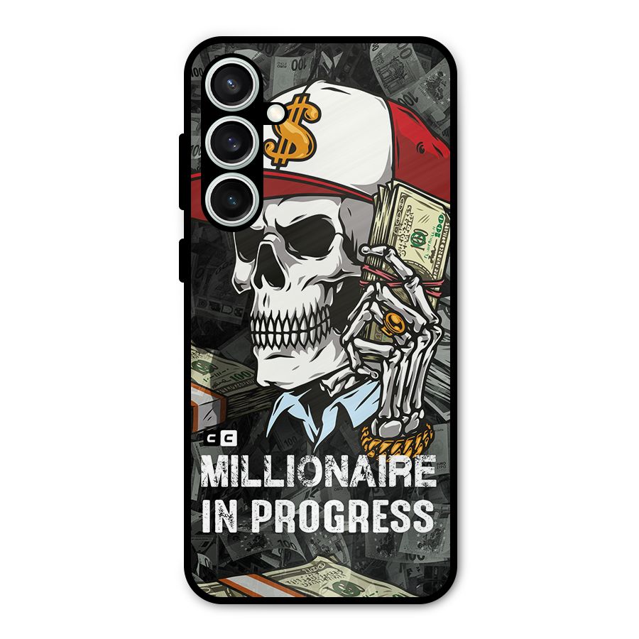 Cool Skull Millionaire In Progress Metal Back Case for Galaxy S23 FE