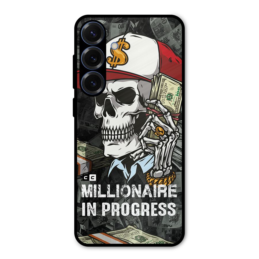 Cool Skull Millionaire In Progress Metal Back Case for Galaxy S25 Plus