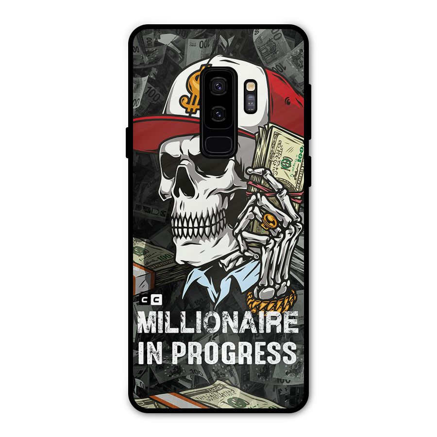 Cool Skull Millionaire In Progress Metal Back Case for Galaxy S9 Plus