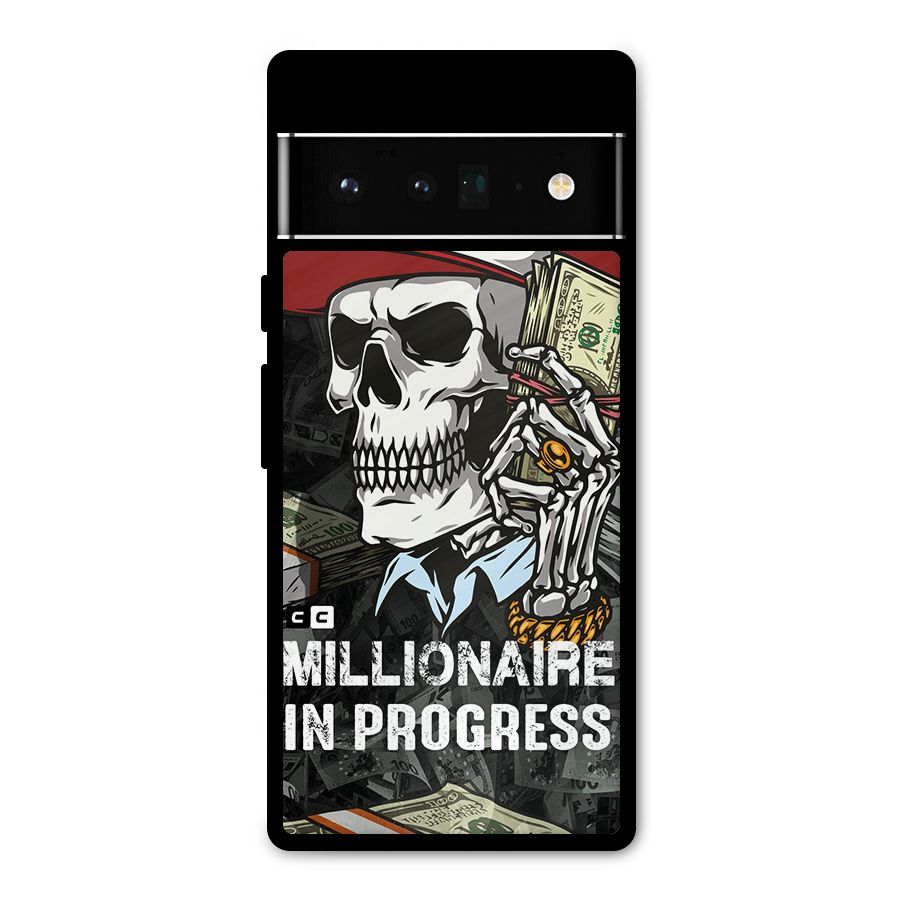 Cool Skull Millionaire In Progress Metal Back Case for Google Pixel 6 Pro