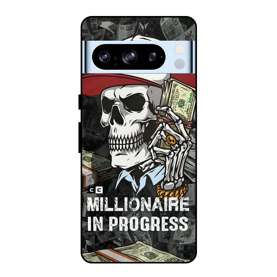 Cool Skull Millionaire In Progress Metal Back Case for Google Pixel 8 Pro