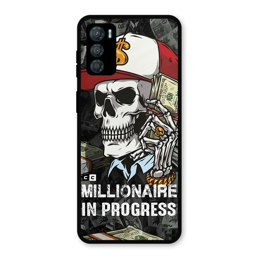 Cool Skull Millionaire In Progress Metal Back Case for Moto G42