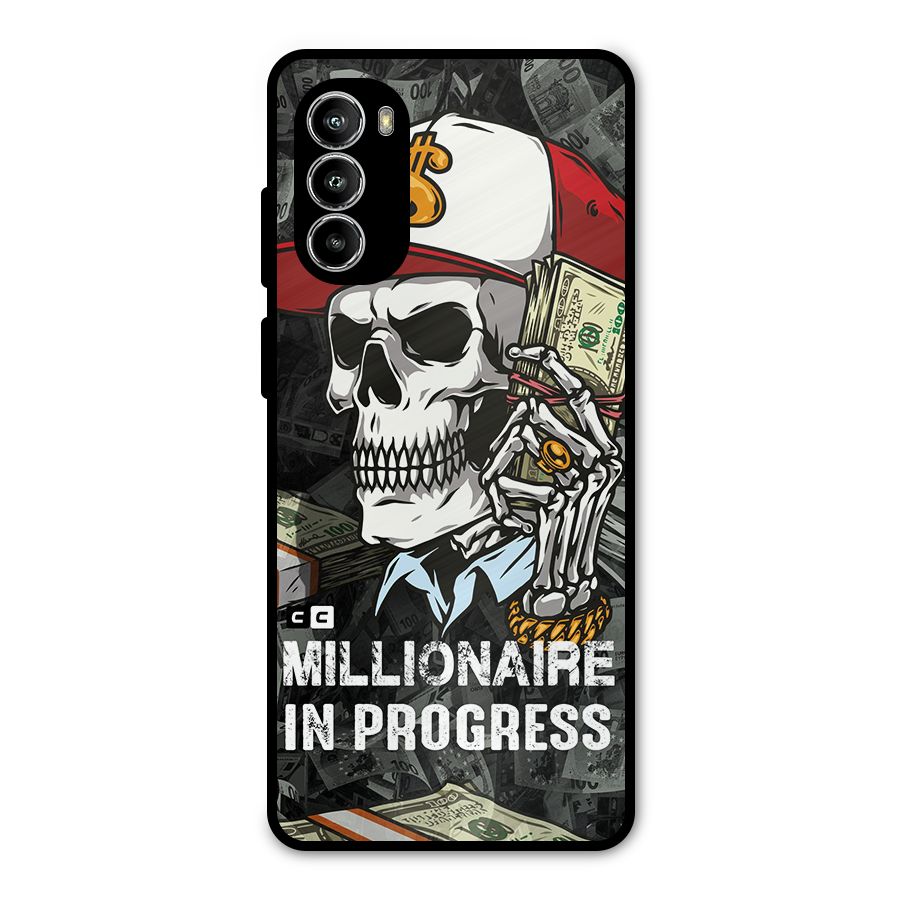 Cool Skull Millionaire In Progress Metal Back Case for Moto G52