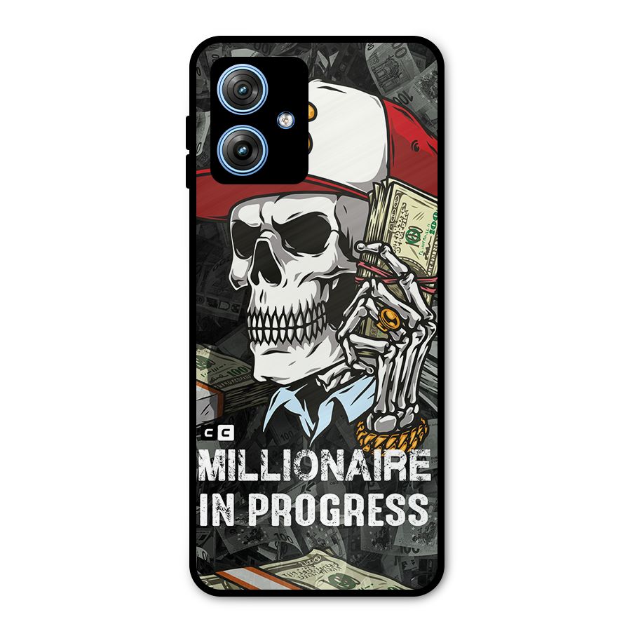 Cool Skull Millionaire In Progress Metal Back Case for Moto G54