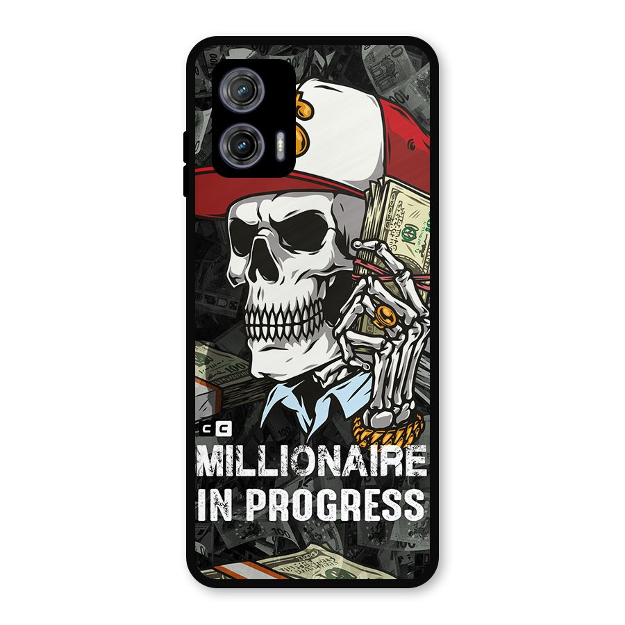 Cool Skull Millionaire In Progress Metal Back Case for Moto G73