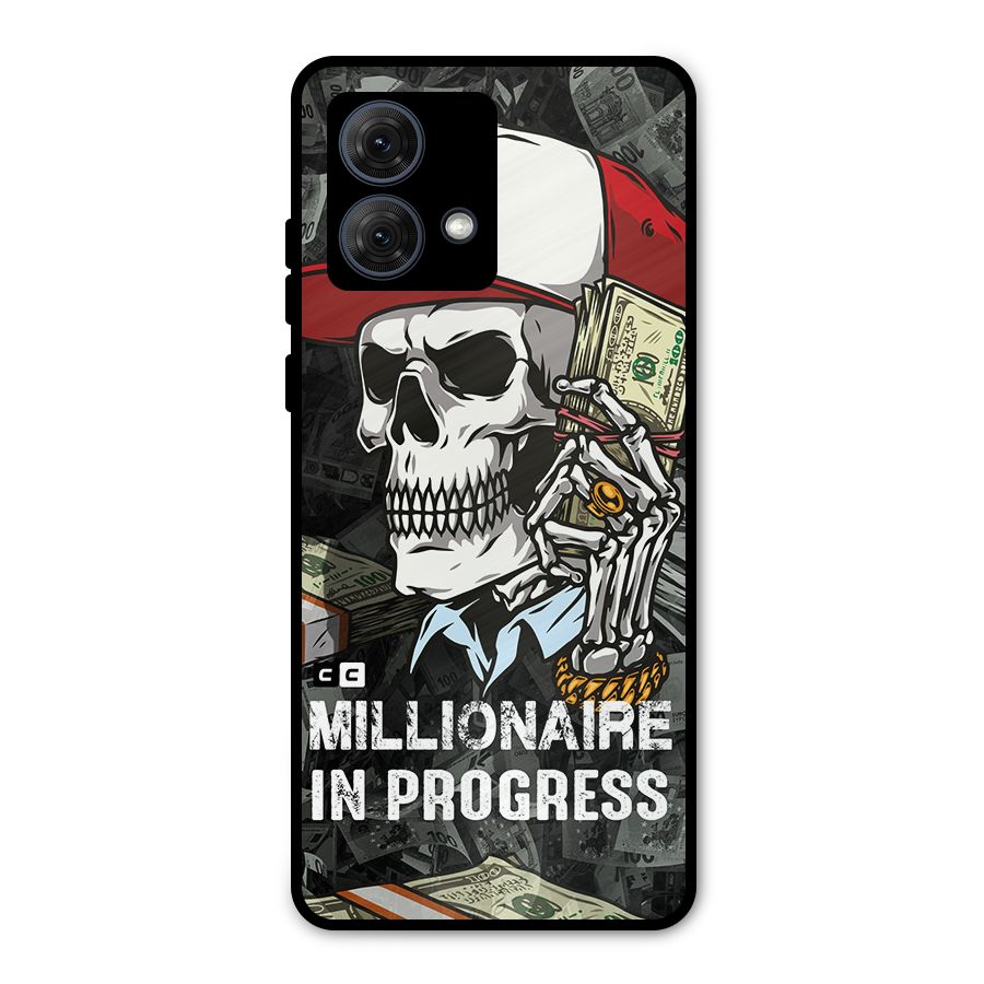 Cool Skull Millionaire In Progress Metal Back Case for Moto G84