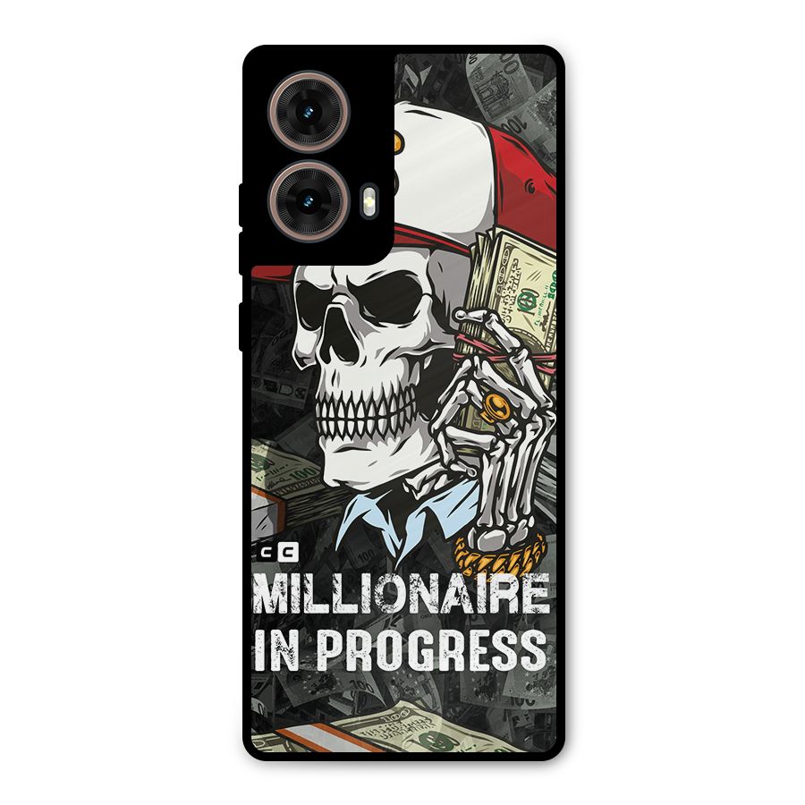Cool Skull Millionaire In Progress Metal Back Case for Moto G85