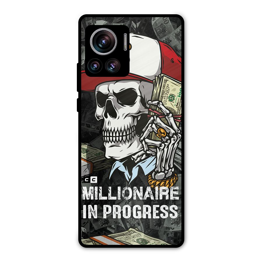 Cool Skull Millionaire In Progress Metal Back Case for Motorola Edge 30 Ultra