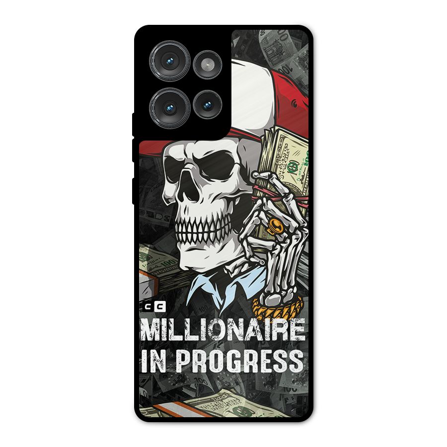Cool Skull Millionaire In Progress Metal Back Case for Motorola Edge 50
