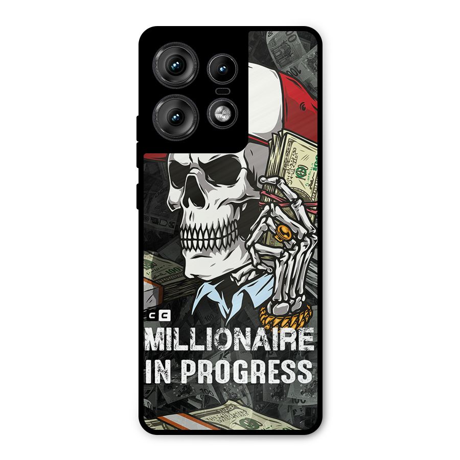 Cool Skull Millionaire In Progress Metal Back Case for Motorola Edge 50 Pro