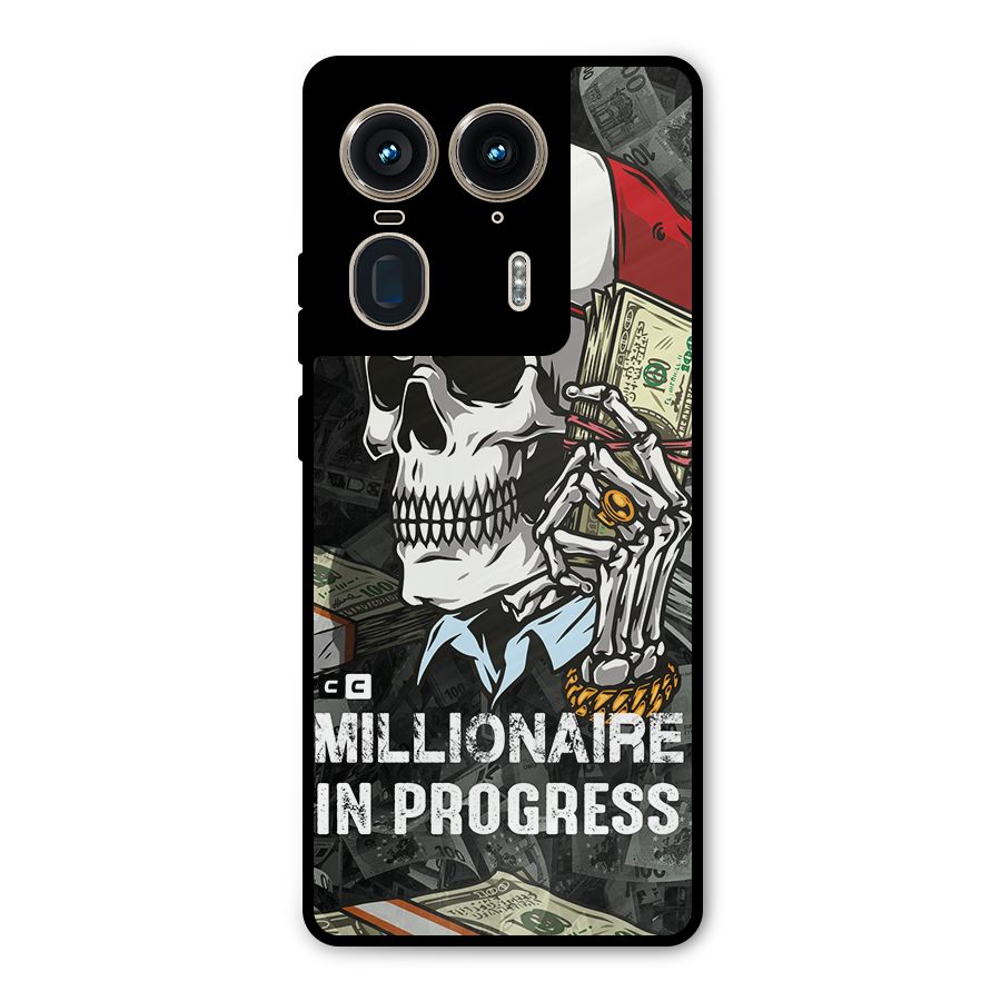 Cool Skull Millionaire In Progress Metal Back Case for Motorola Edge 50 Ultra