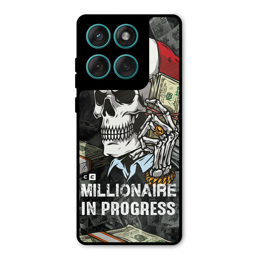 Cool Skull Millionaire In Progress Metal Back Case for Motorola Edge 60