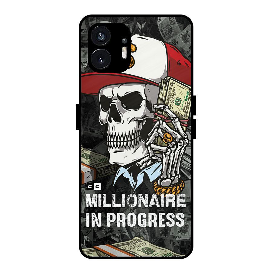 Cool Skull Millionaire In Progress Metal Back Case for Nothing Phone 2