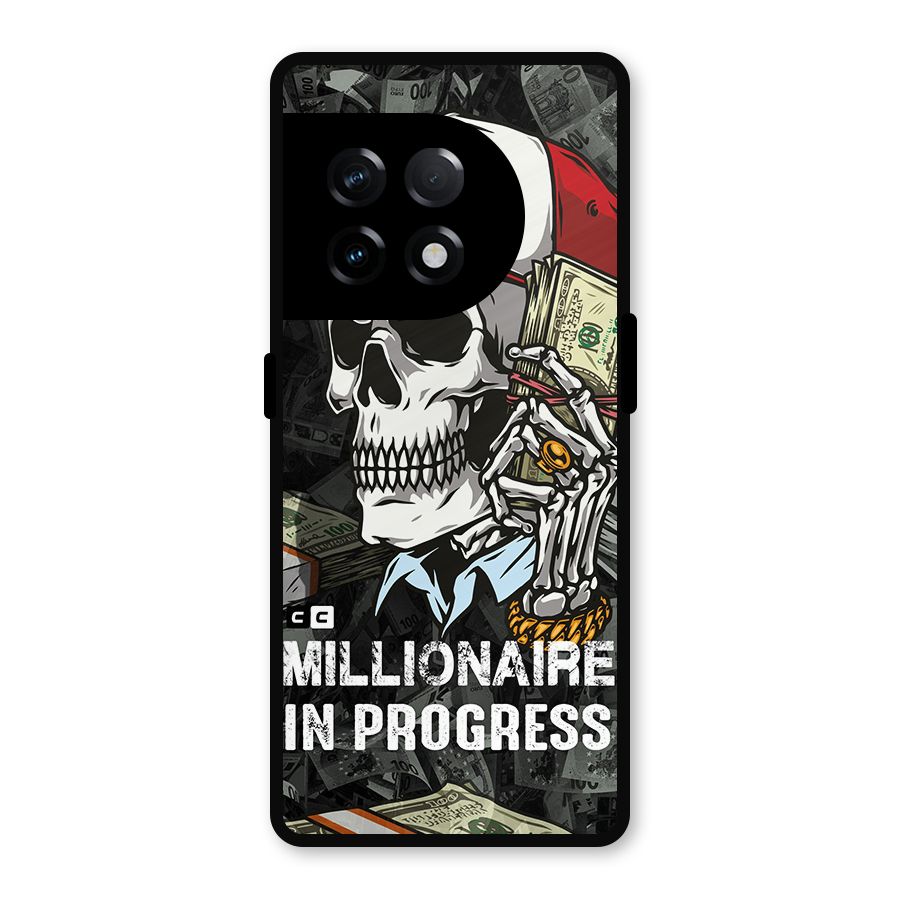 Cool Skull Millionaire In Progress Metal Back Case for OnePlus 11R