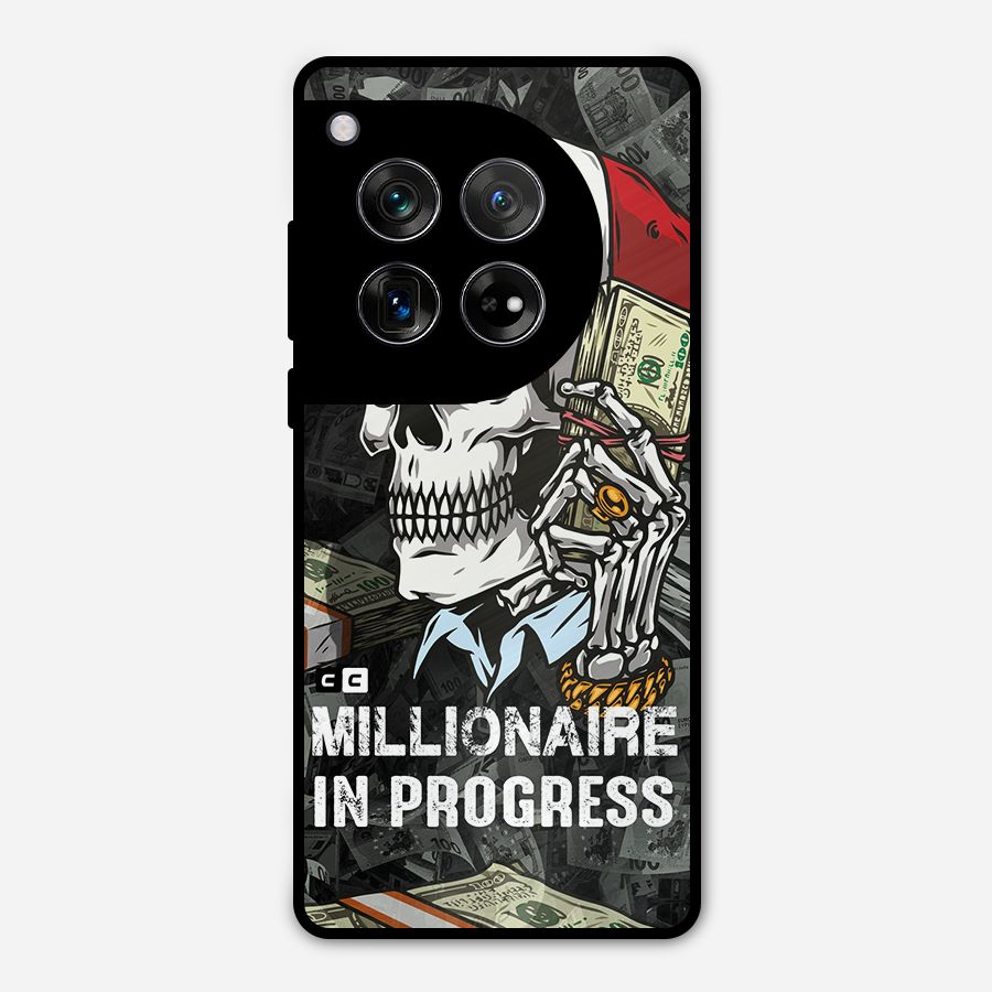 Cool Skull Millionaire In Progress Metal Back Case for OnePlus 12
