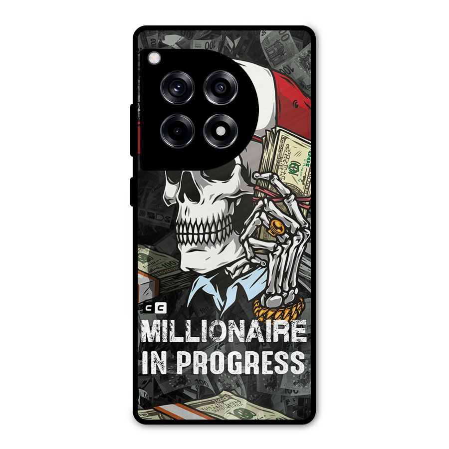Cool Skull Millionaire In Progress Metal Back Case for OnePlus 12R