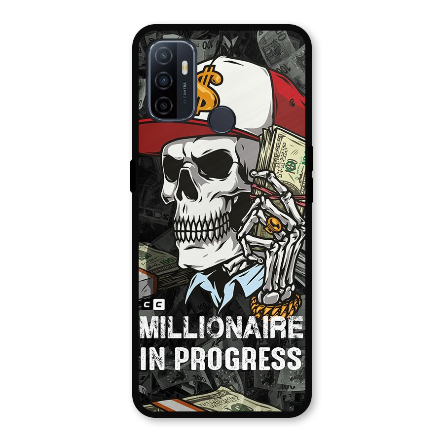 Cool Skull Millionaire In Progress Metal Back Case for Oppo A53