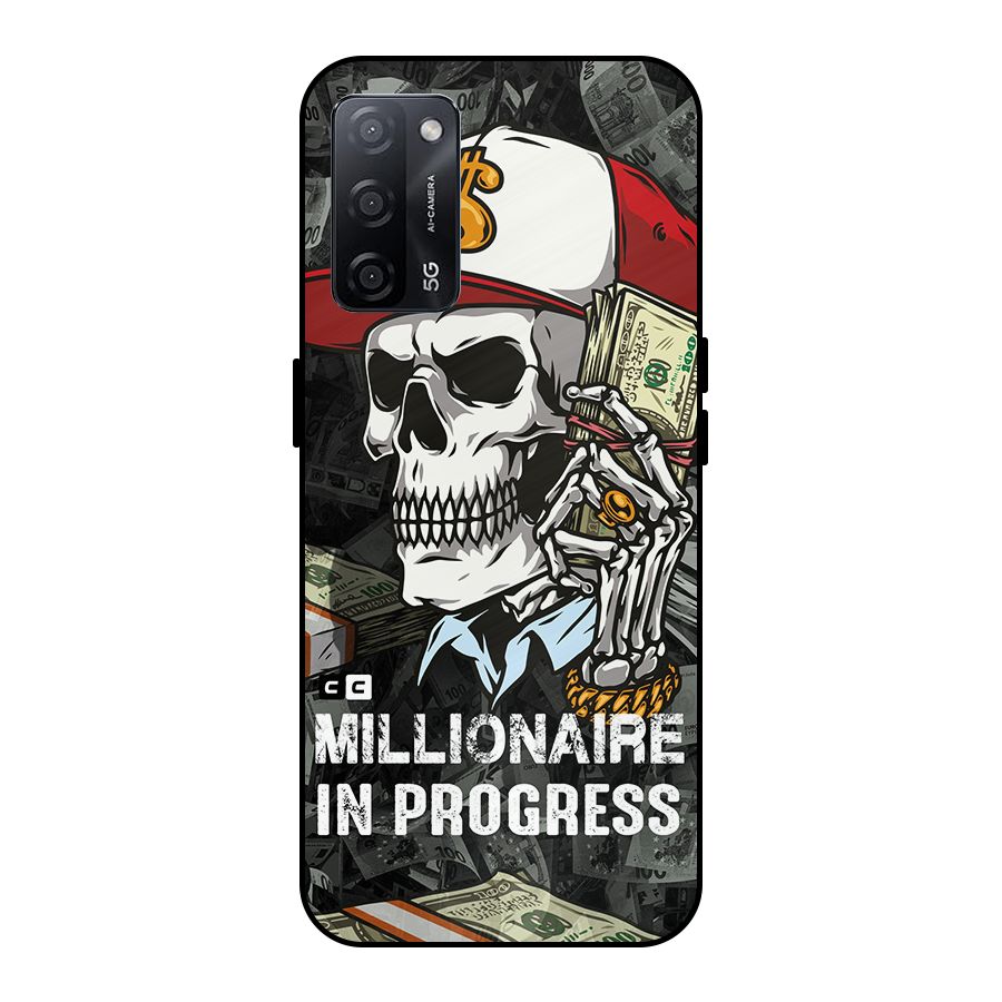 Cool Skull Millionaire In Progress Metal Back Case for Oppo A53s 5G