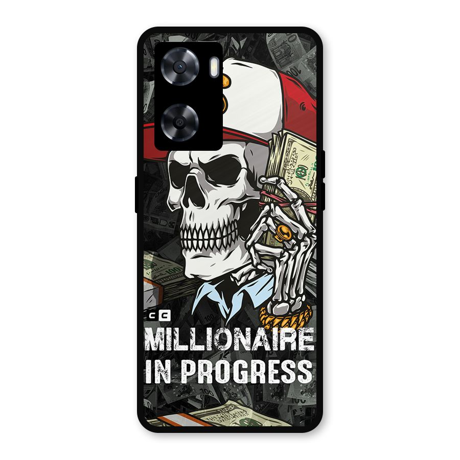 Cool Skull Millionaire In Progress Metal Back Case for Oppo A77s