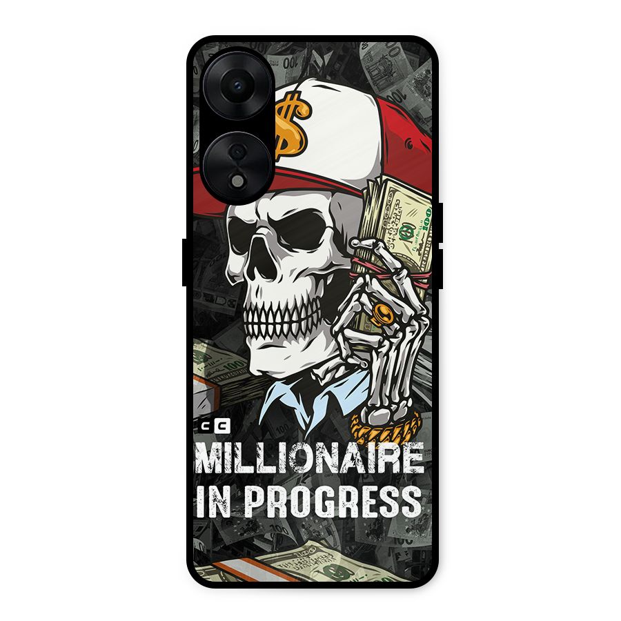 Cool Skull Millionaire In Progress Metal Back Case for Oppo A78 5G