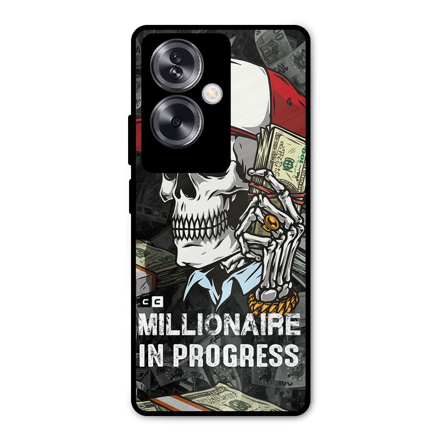 Cool Skull Millionaire In Progress Metal Back Case for Oppo A79 5G