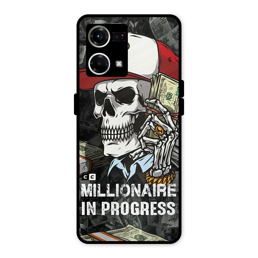 Cool Skull Millionaire In Progress Metal Back Case for Oppo F21s Pro 4G
