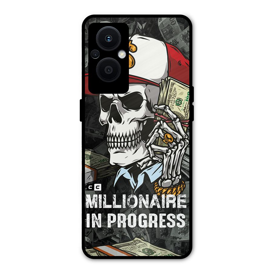 Cool Skull Millionaire In Progress Metal Back Case for Oppo F21s Pro 5G