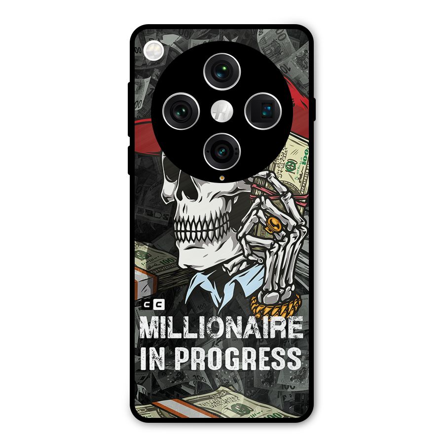 Cool Skull Millionaire In Progress Metal Back Case for Oppo Find X8 Pro