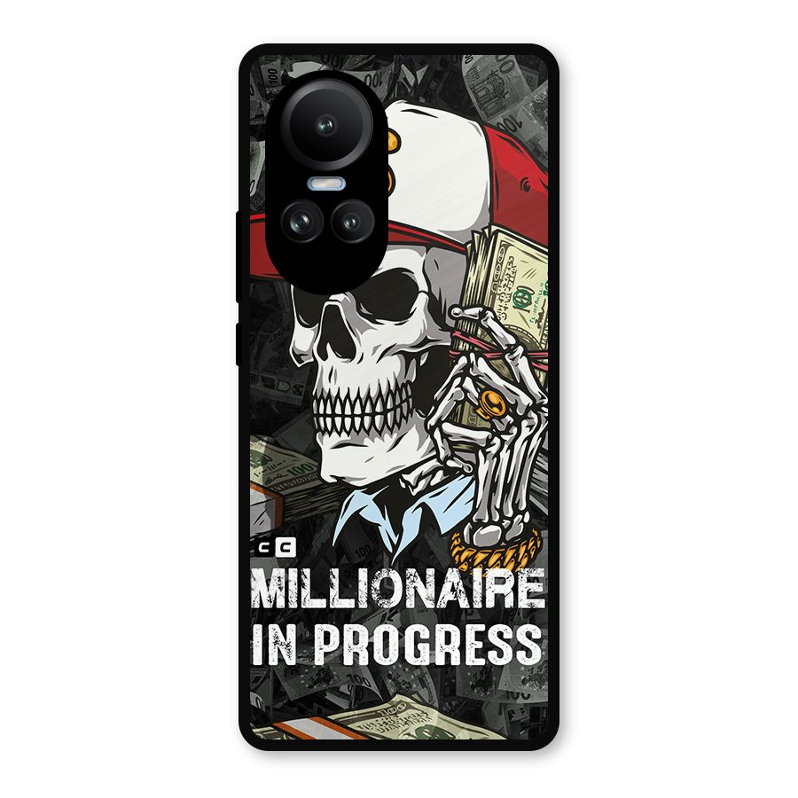 Cool Skull Millionaire In Progress Metal Back Case for Oppo Reno10