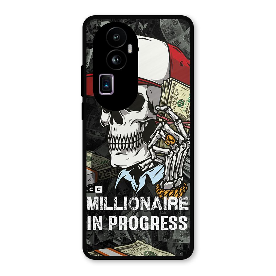 Cool Skull Millionaire In Progress Metal Back Case for Oppo Reno10 Pro Plus