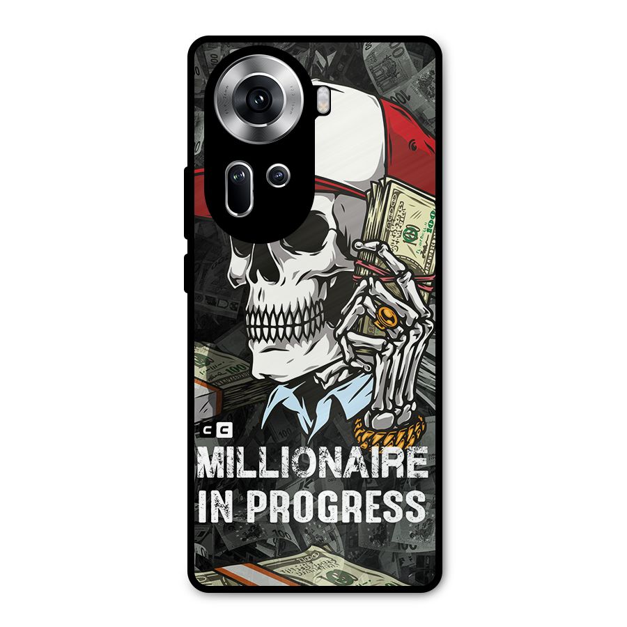 Cool Skull Millionaire In Progress Metal Back Case for Oppo Reno11 5G