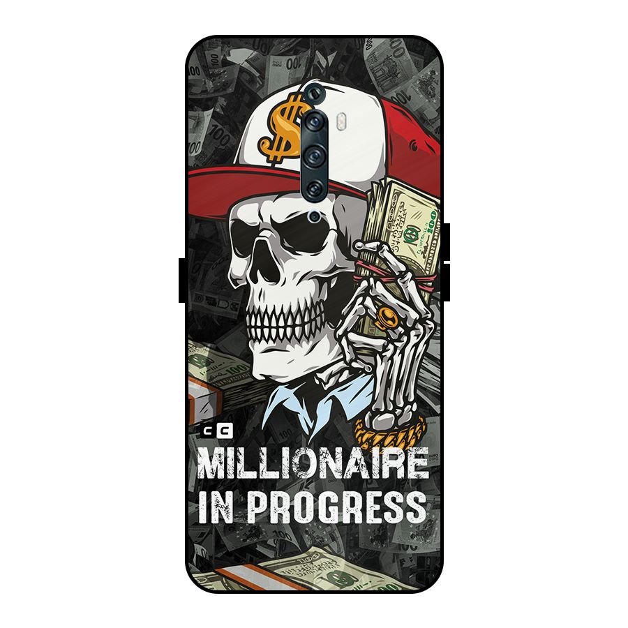 Cool Skull Millionaire In Progress Metal Back Case for Oppo Reno2 F