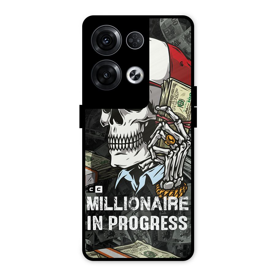 Cool Skull Millionaire In Progress Metal Back Case for Oppo Reno8 Pro 5G