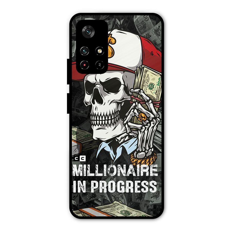 Cool Skull Millionaire In Progress Metal Back Case for Poco M4 Pro 5G