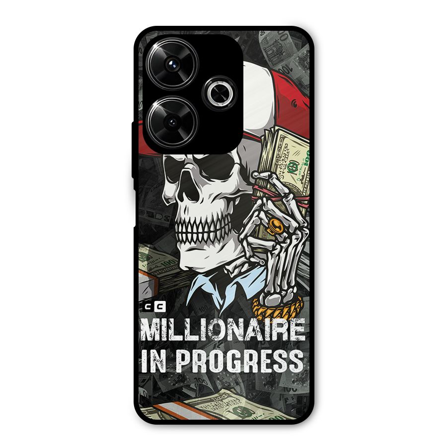 Cool Skull Millionaire In Progress Metal Back Case for Poco M6 Plus