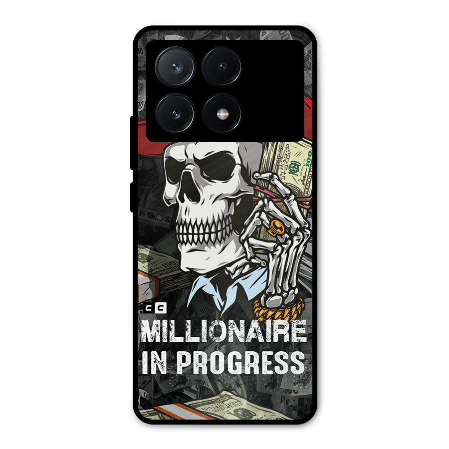 Cool Skull Millionaire In Progress Metal Back Case for Poco X6 Pro