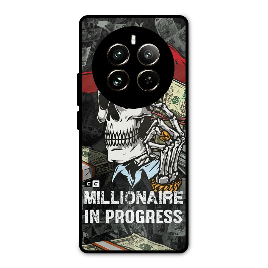 Cool Skull Millionaire In Progress Metal Back Case for Realme 12 Pro